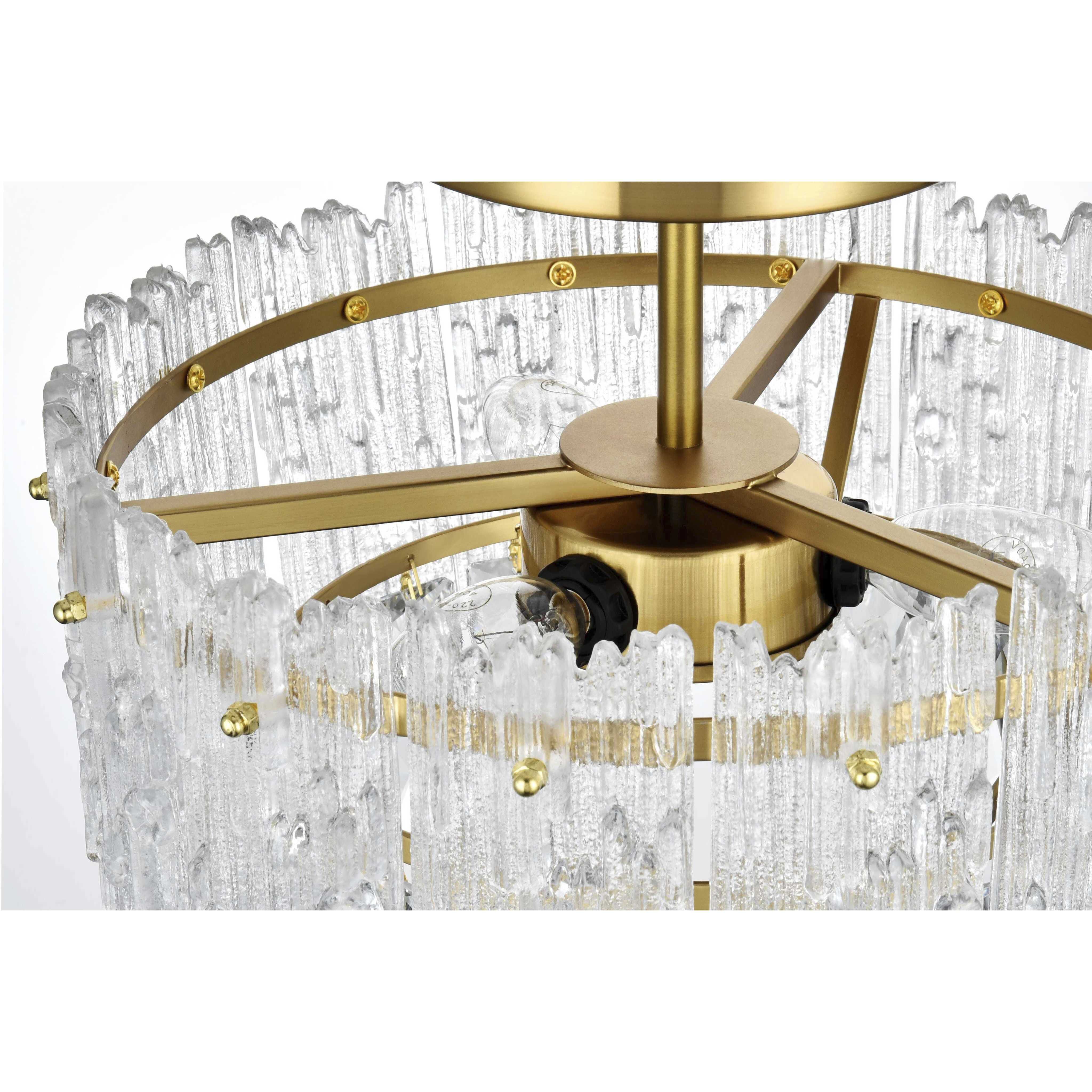 Emilia 3 Light 12 inch Satin Gold Flush Mount Ceiling Light