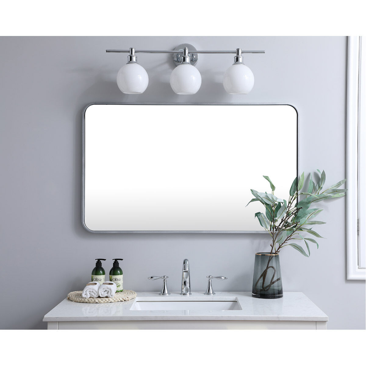 Evermore 40 X 24 inch Silver Mirror