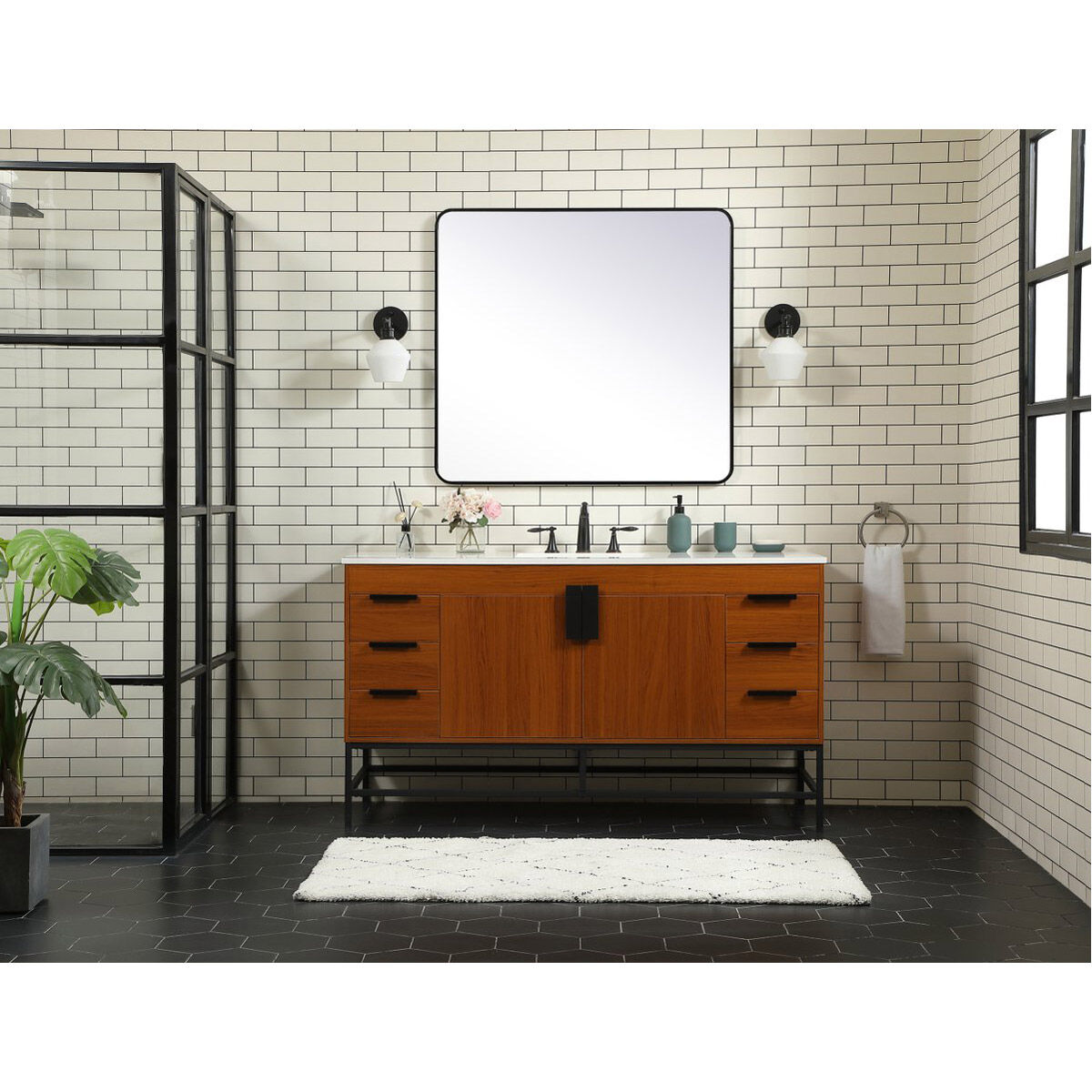 Eugene 60 X 22 X 34 inch Teak Vanity Sink Set