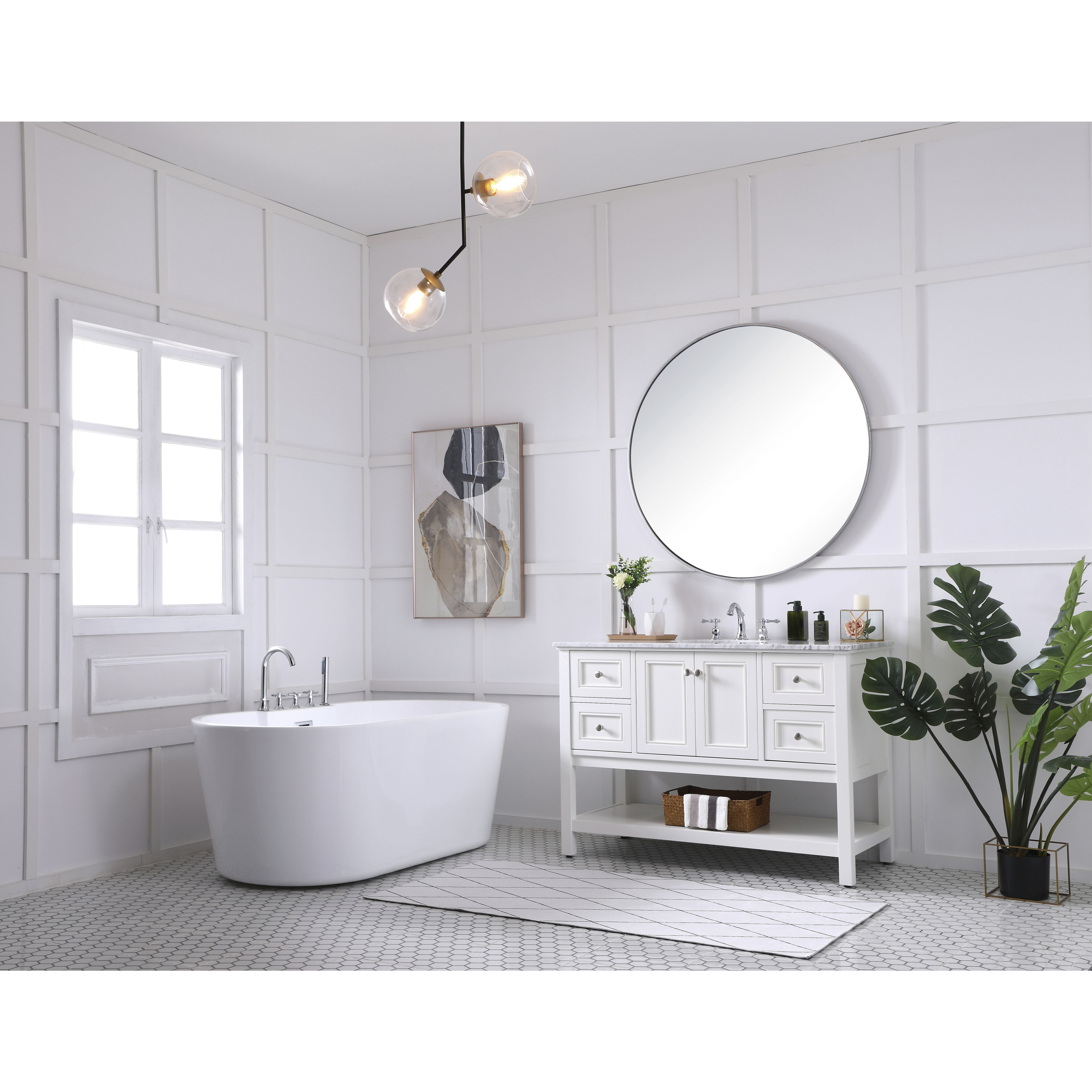 Metropolis 48 X 22 X 34 inch White Vanity Sink Set