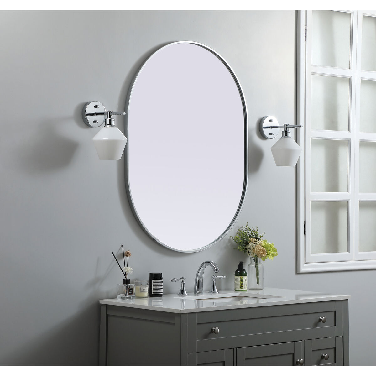 Asha 40 X 30 inch Silver Mirror in 30 x 40