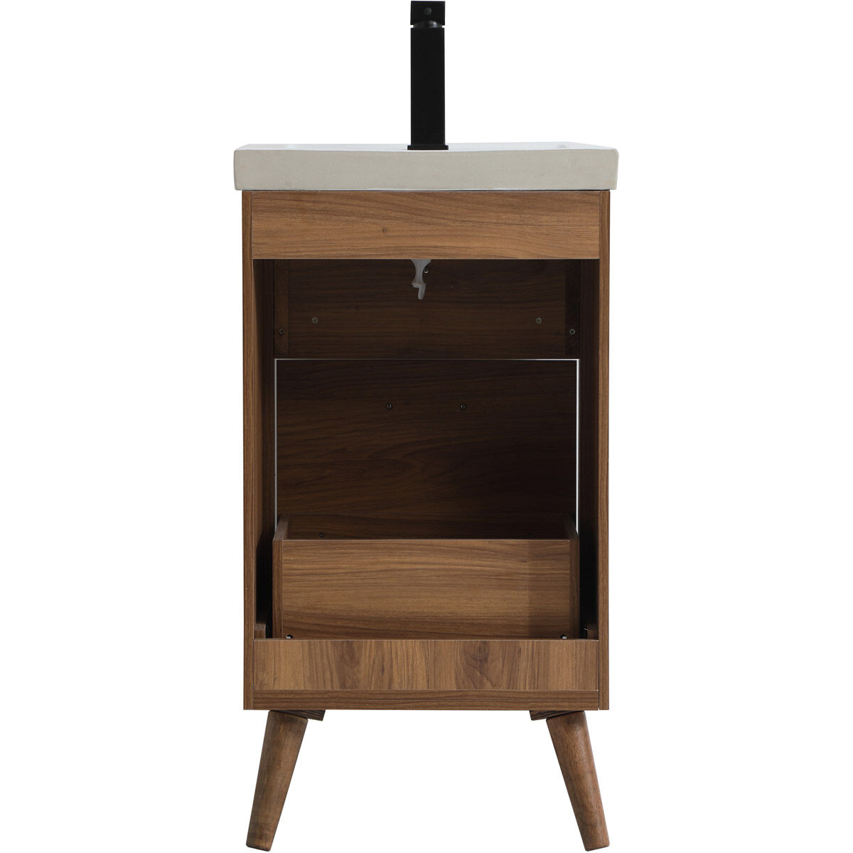 Boise 18.11 X 18.11 X 33.46 inch Walnut Brown and Black Vanity Sink Set