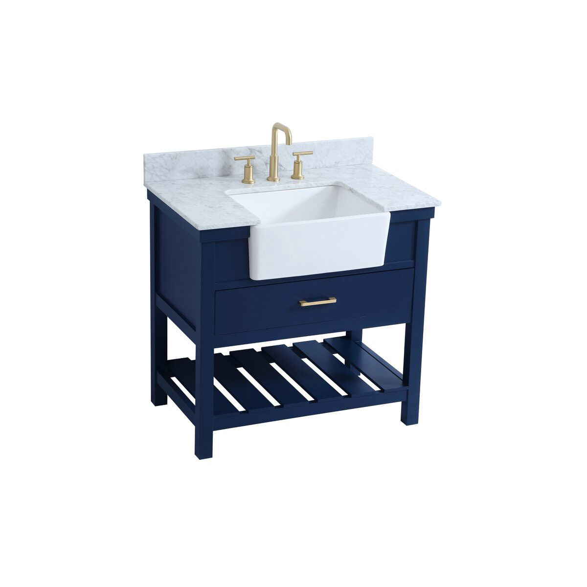 Clement 36 X 22 X 34.13 inch Blue Bathroom Vanity Cabinet