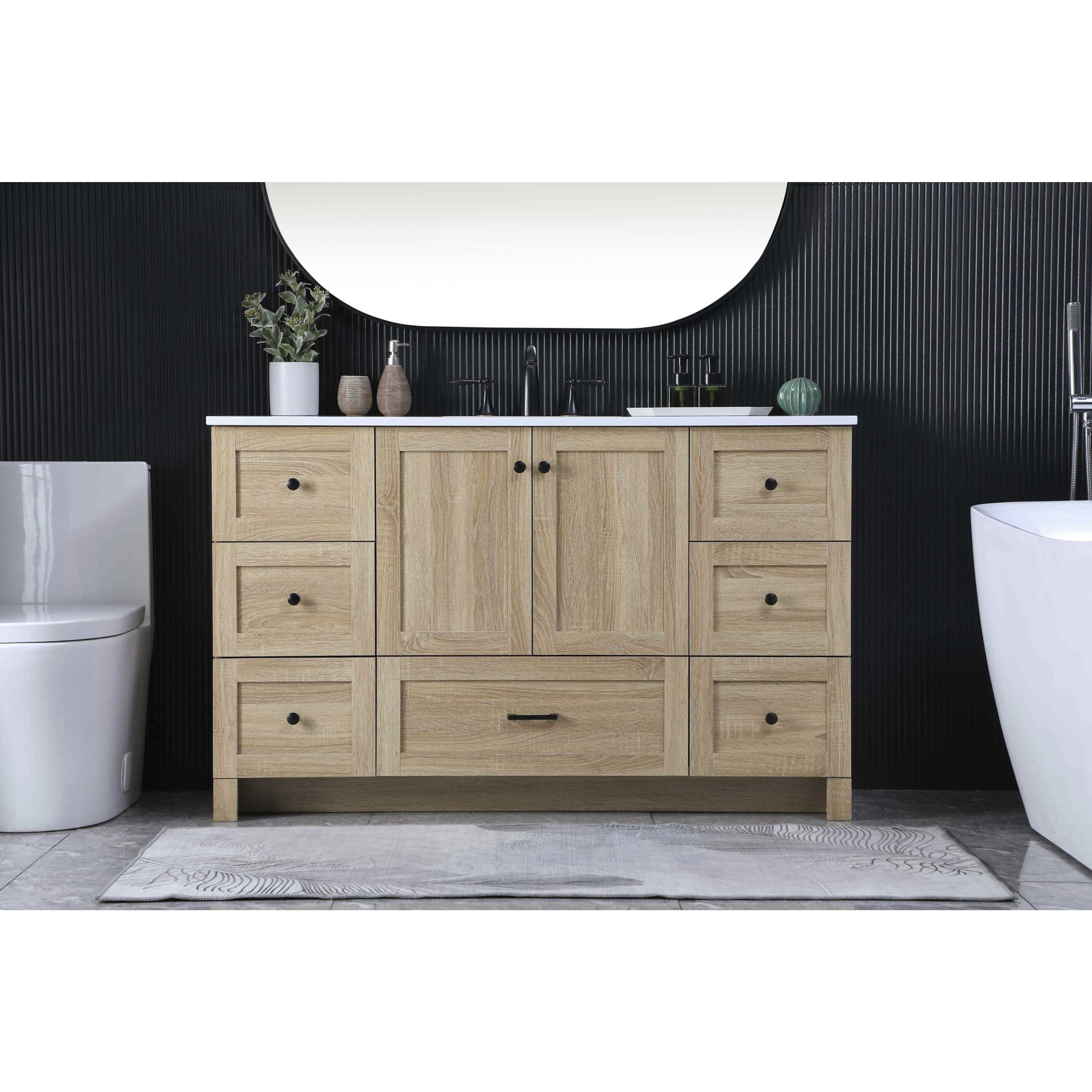 Soma 54 X 34 inch Mango Wood Bathroom Vanity Cabinet