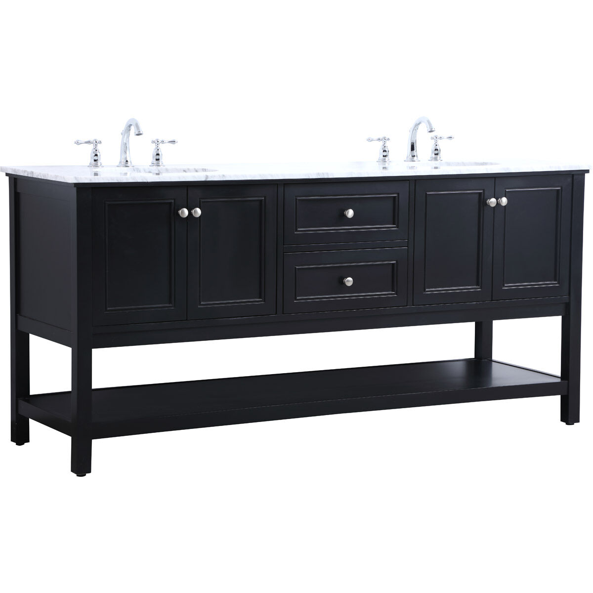 Metropolis 72 X 22 X 34 inch Black Vanity Sink Set