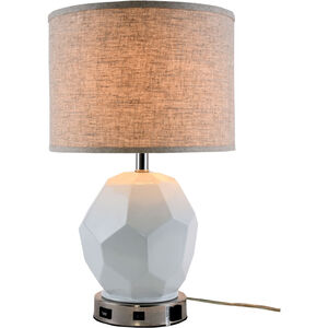 Brio 23 inch 40 watt Polished Nickel Table Lamp Portable Light, with USB Port and Power Outlet