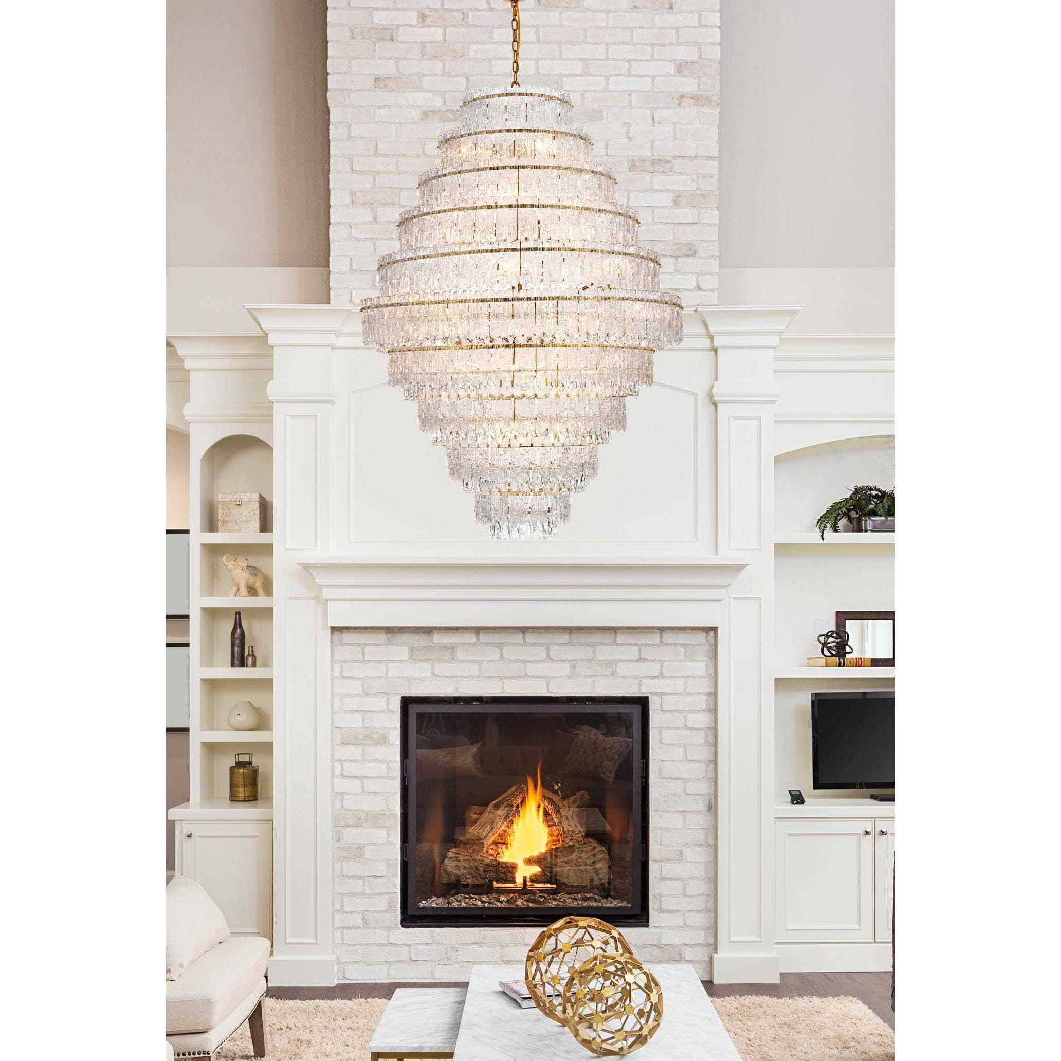 Emilia 33 Light 42 inch Satin Gold Chandelier Ceiling Light