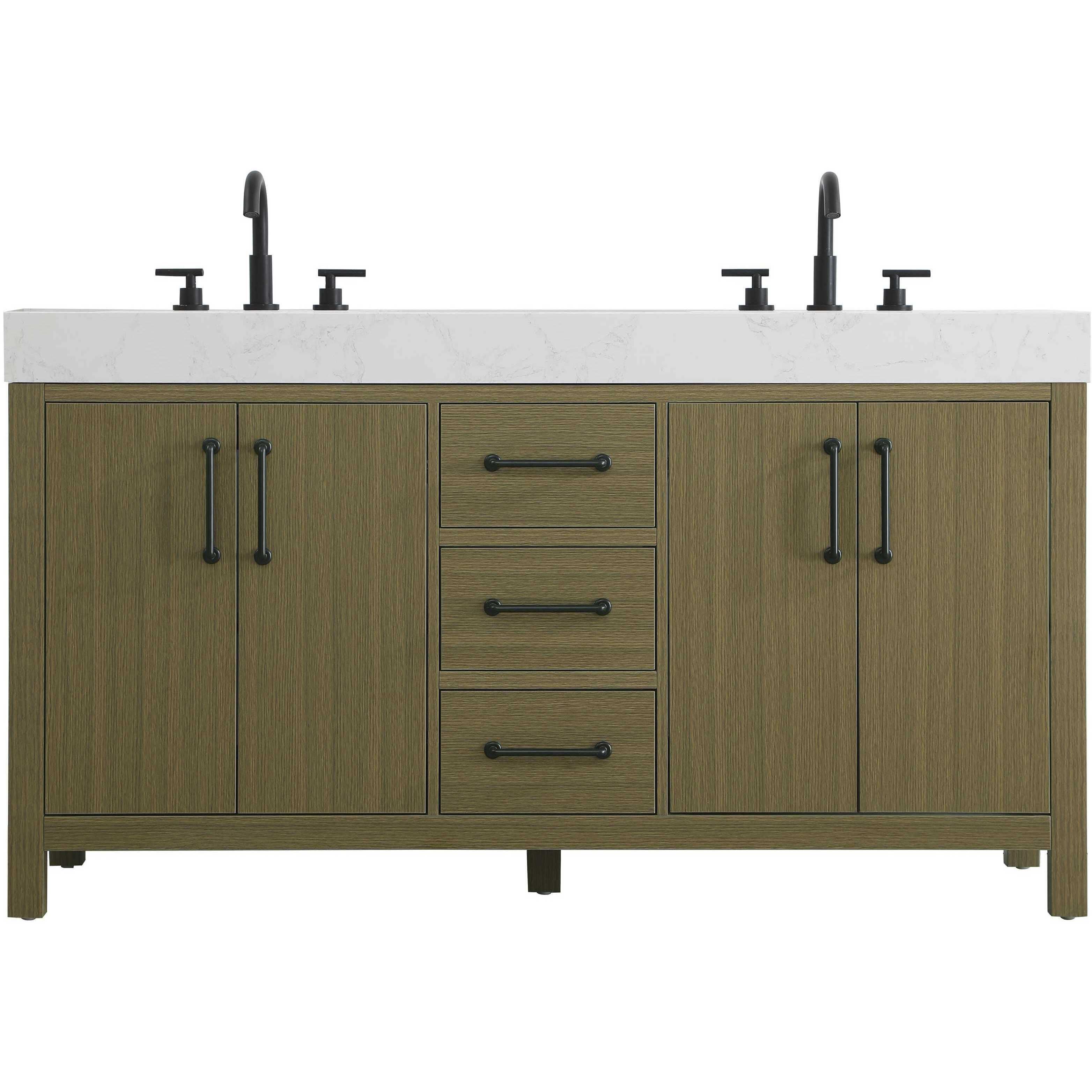 Nathan 60 X 34 inch Chestnut Brown Bathroom Vanity Cabinet