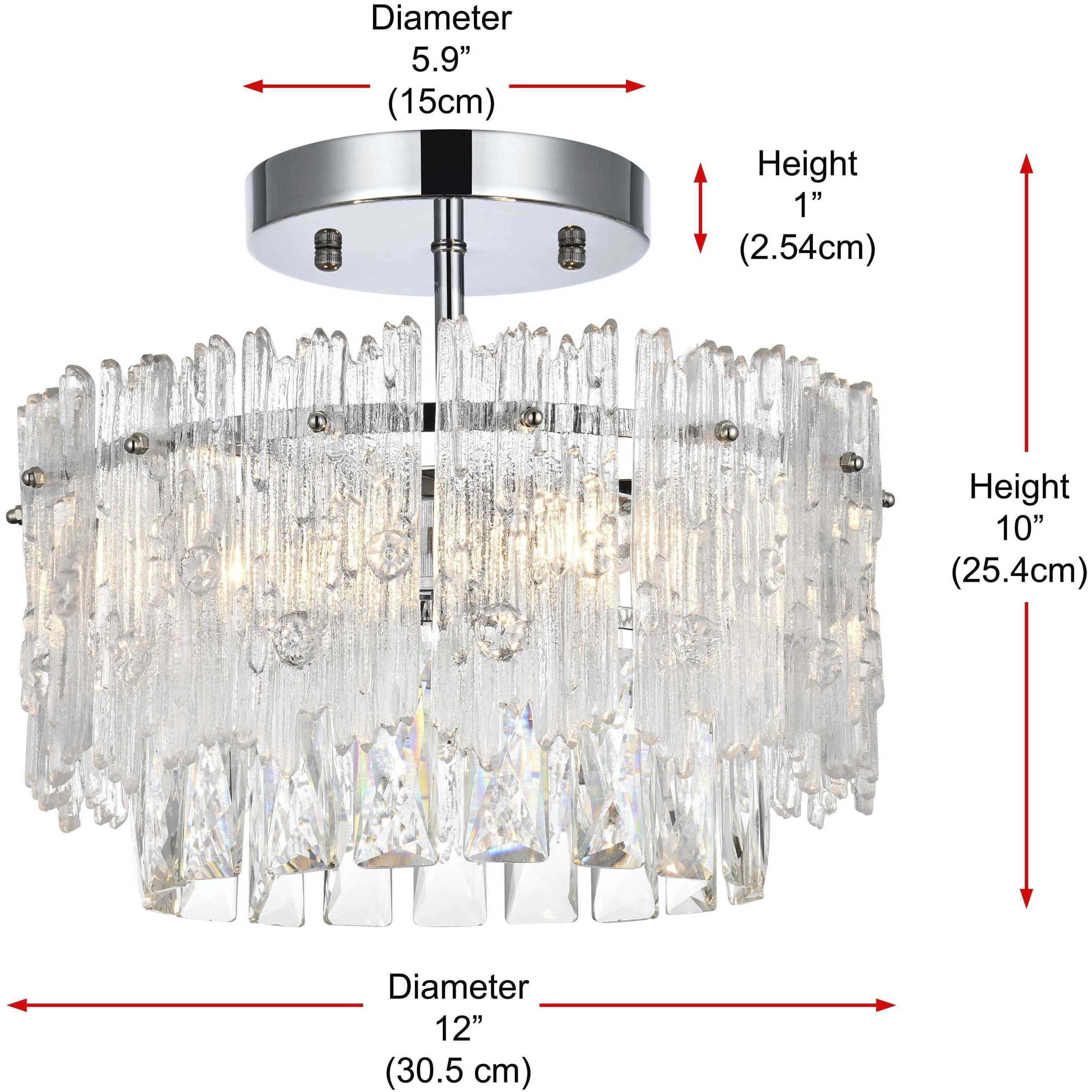 Emilia 3 Light 12 inch Chrome Flush Mount Ceiling Light