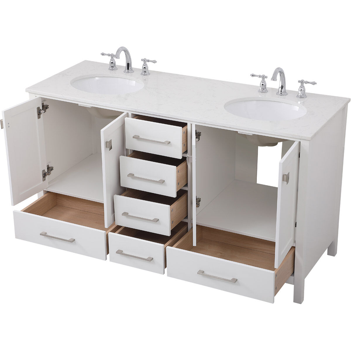 Irene 60 X 22 X 34 inch White Vanity Sink Set