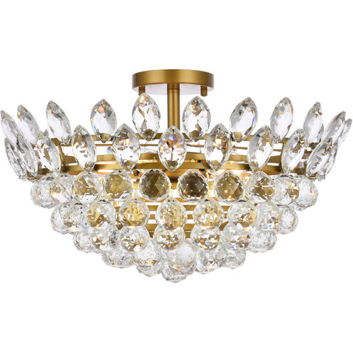 Emilia 5 Light 20 inch Brass Flush Mount Ceiling Light