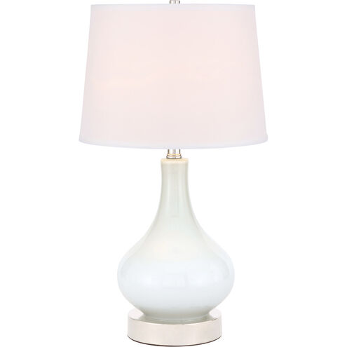 Alix 24 inch 40 watt Polished Nickel and White Table Lamp Portable Light