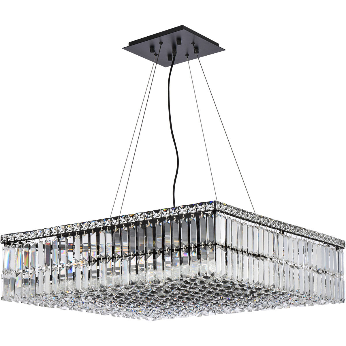 Maxime 12 Light 28 inch Black and Clear Chandelier Ceiling Light in Royal Cut