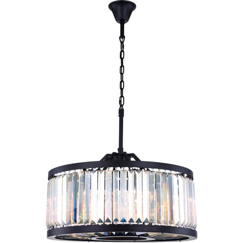 Chelsea 8 Light 28 inch Matte Black Chandelier Ceiling Light, Urban Classic