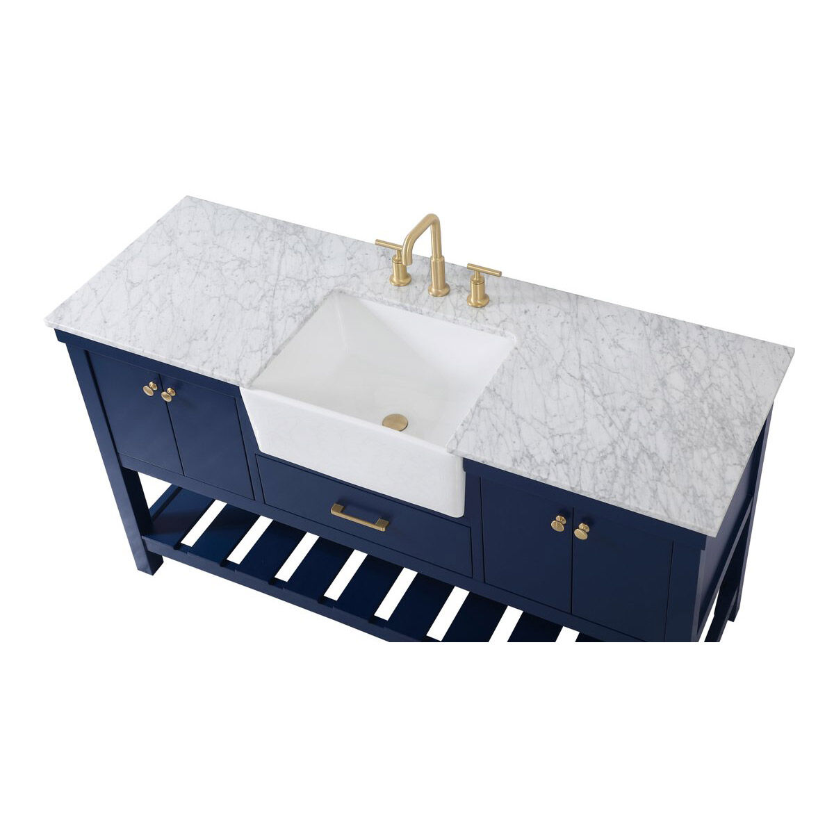 Clement 60 X 22 X 34.13 inch Blue Bathroom Vanity Cabinet