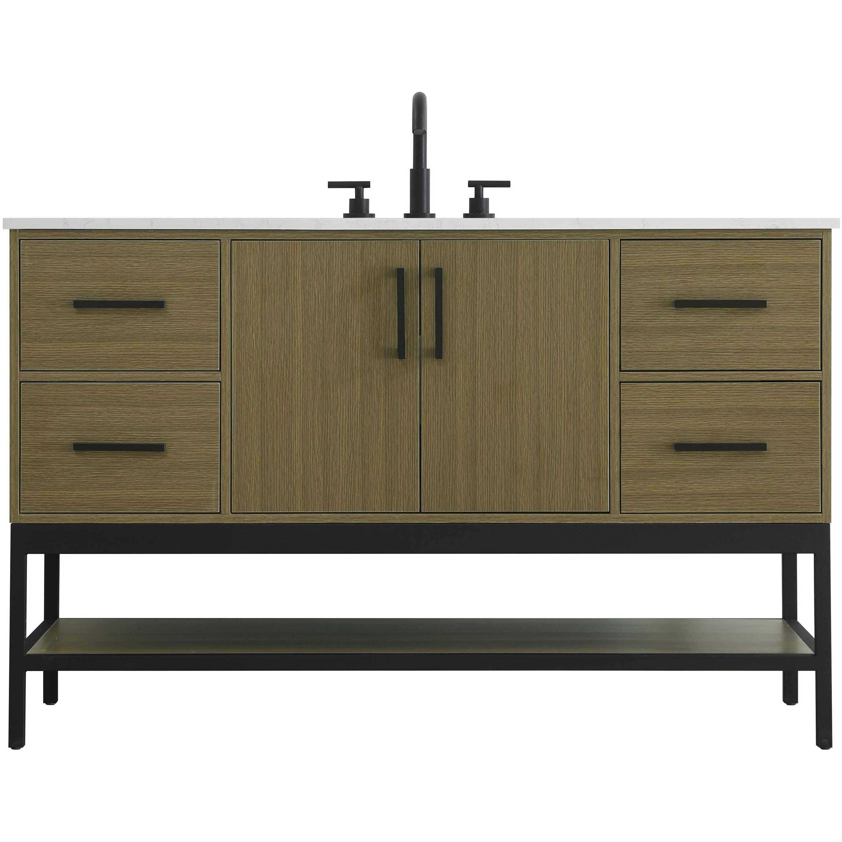 Lennox 54 X 34 inch Chestnut Brown Bathroom Vanity Cabinet
