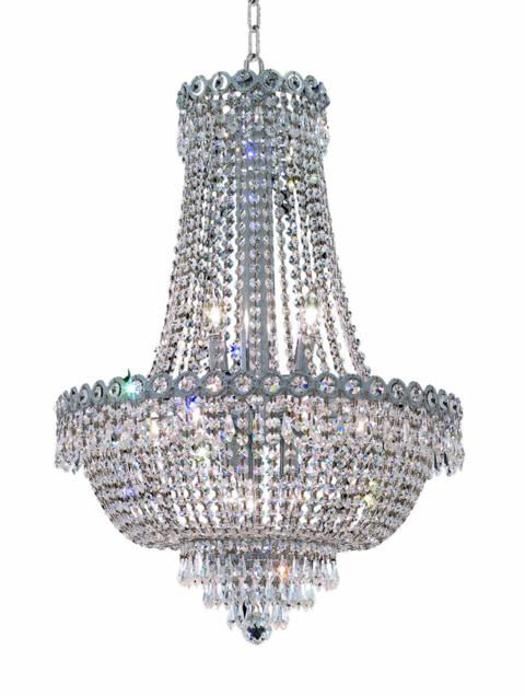 Century 12 Light 20 inch Chrome Dining Chandelier Ceiling Light in Royal Cut