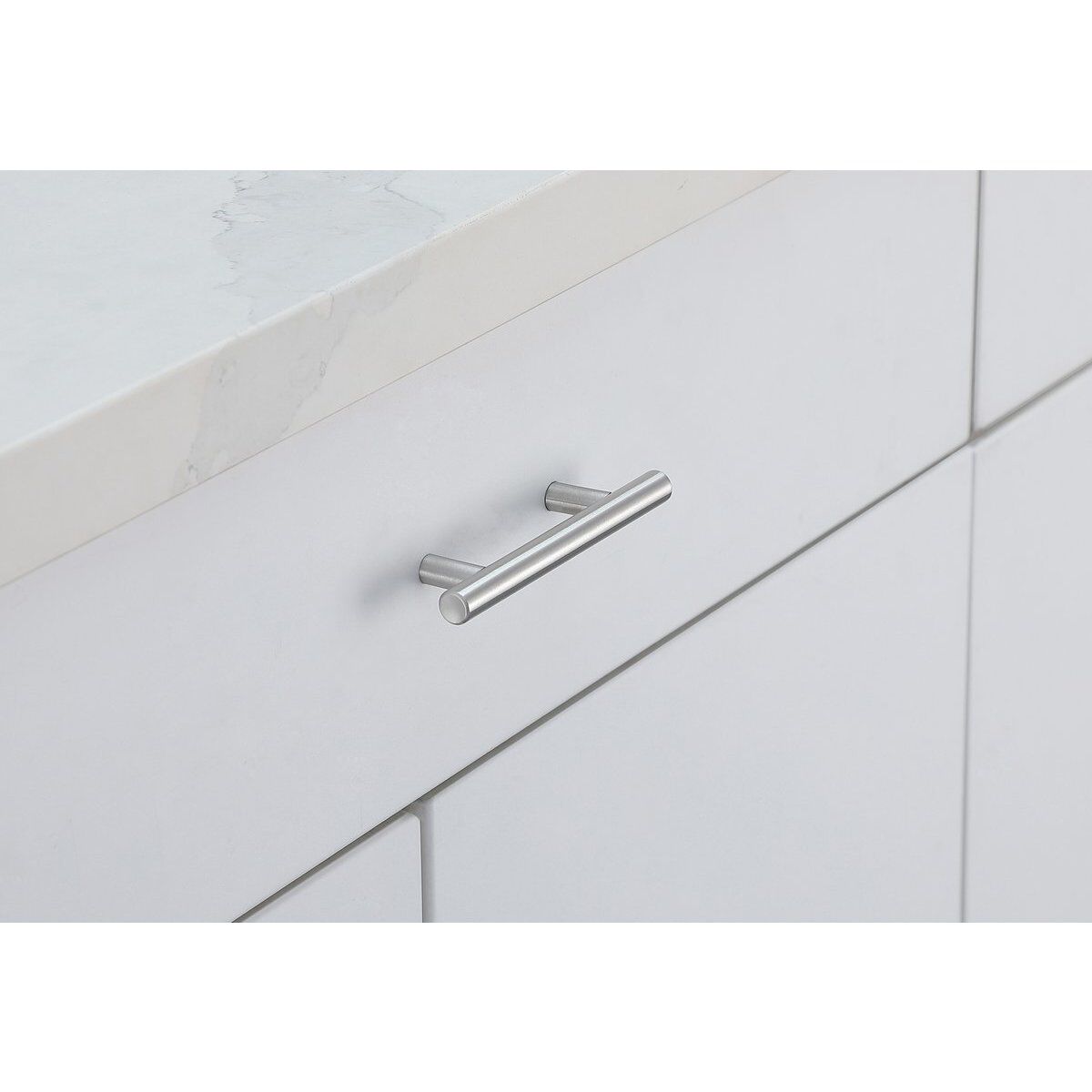 Quinn Brushed Nickel Hardware Drawer Pull, Set of 10