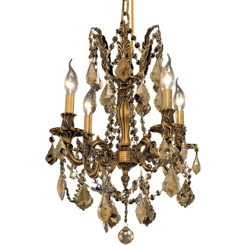Rosalia 4 Light 17 inch French Gold Dining Chandelier Ceiling Light in Golden Teak, Royal Cut