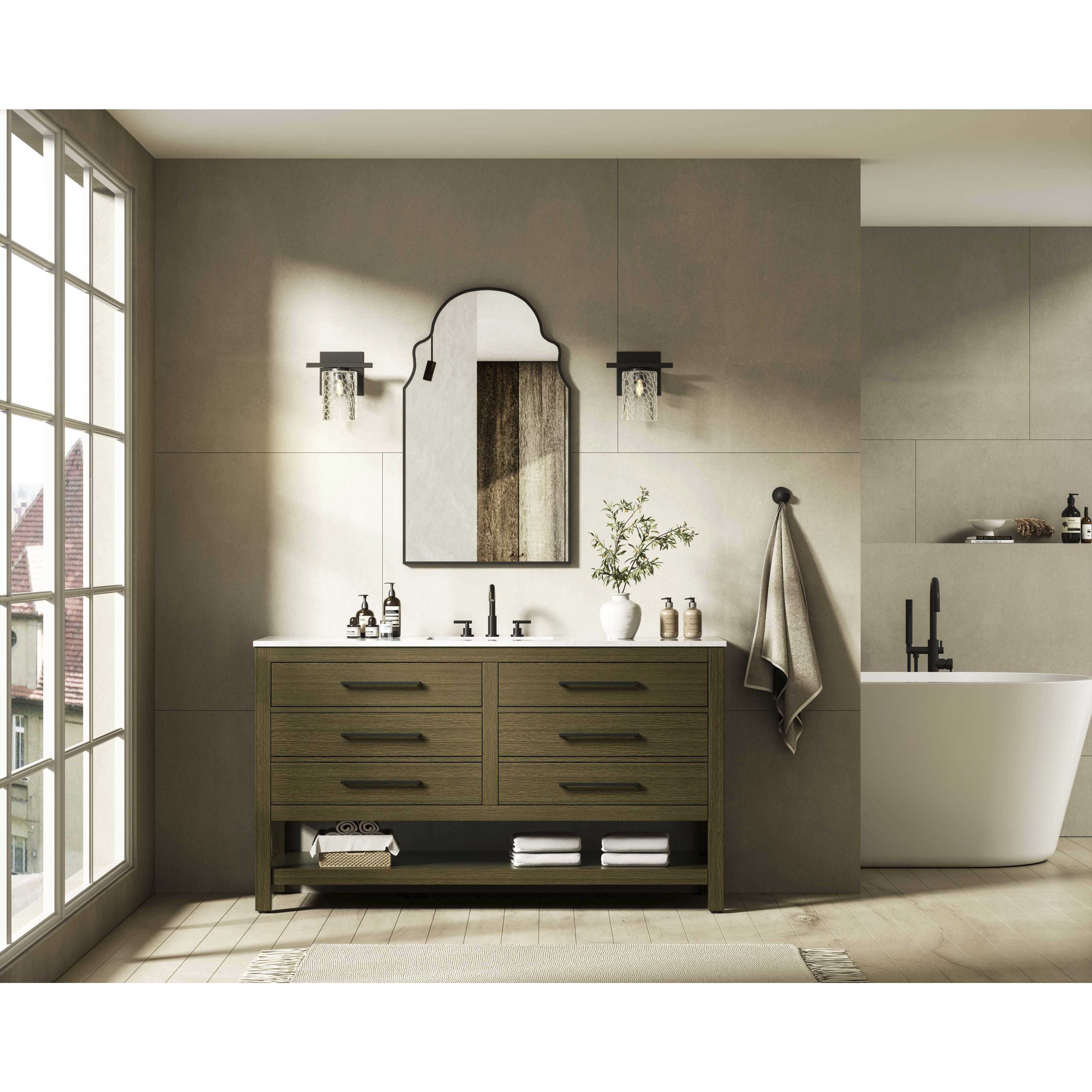 Karson 60 X 34 inch Chestnut Brown Bathroom Vanity Cabinet