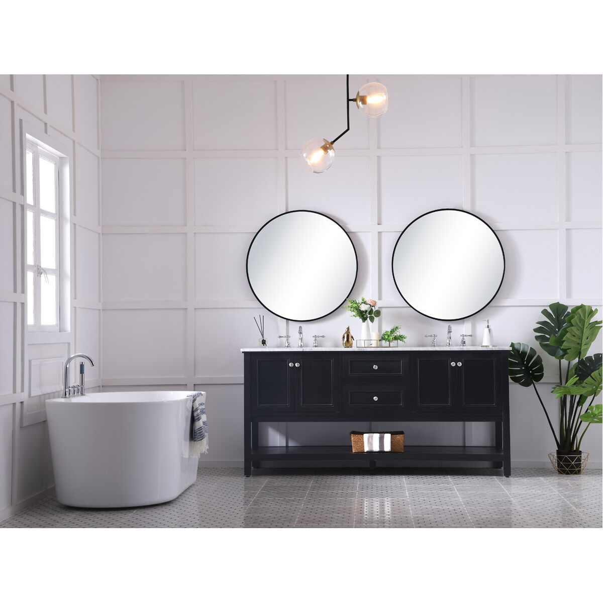 Metropolis 72 X 22 X 34 inch Black Vanity Sink Set