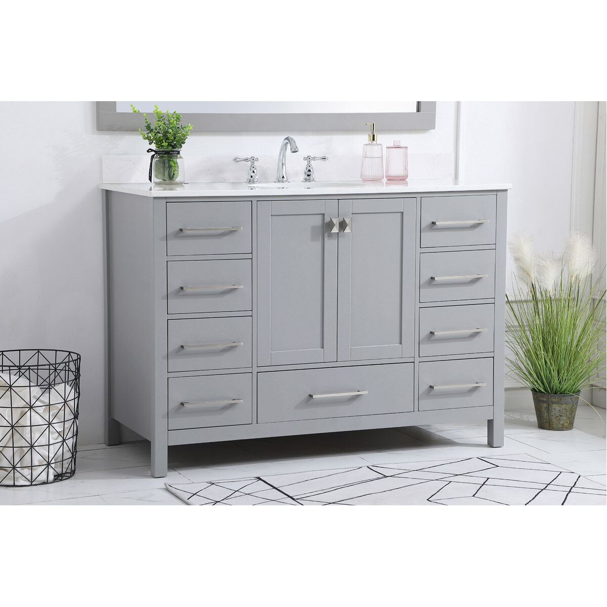 Irene 48 X 22 X 34 inch Gray Vanity Sink Set
