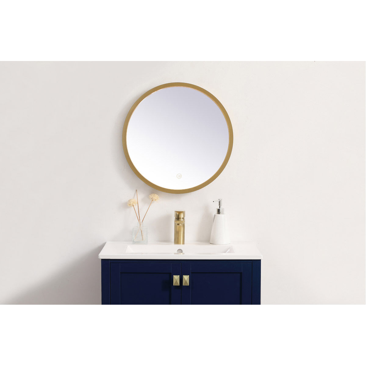 Pier 18 X 18 inch Brass LED Mirror
