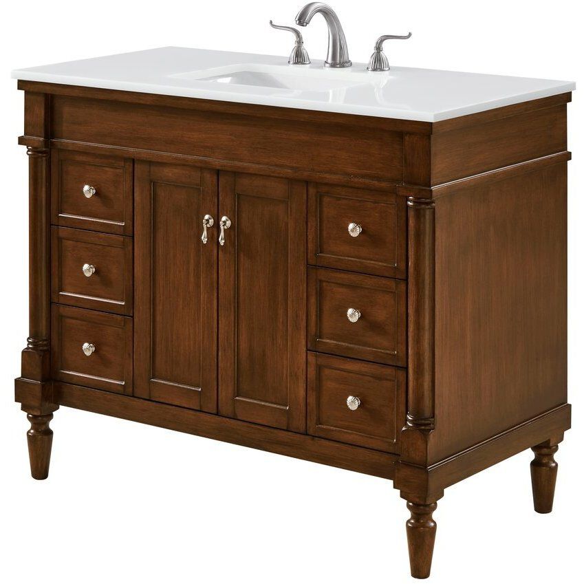 Lexington 42 X 21.5 X 35 inch Walnut Vanity Sink Set