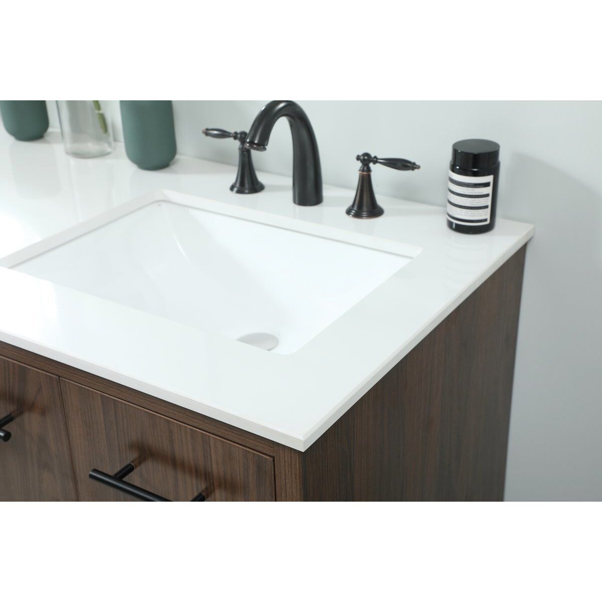 Cyrus 60 X 22 X 34 inch Walnut Vanity Sink Set