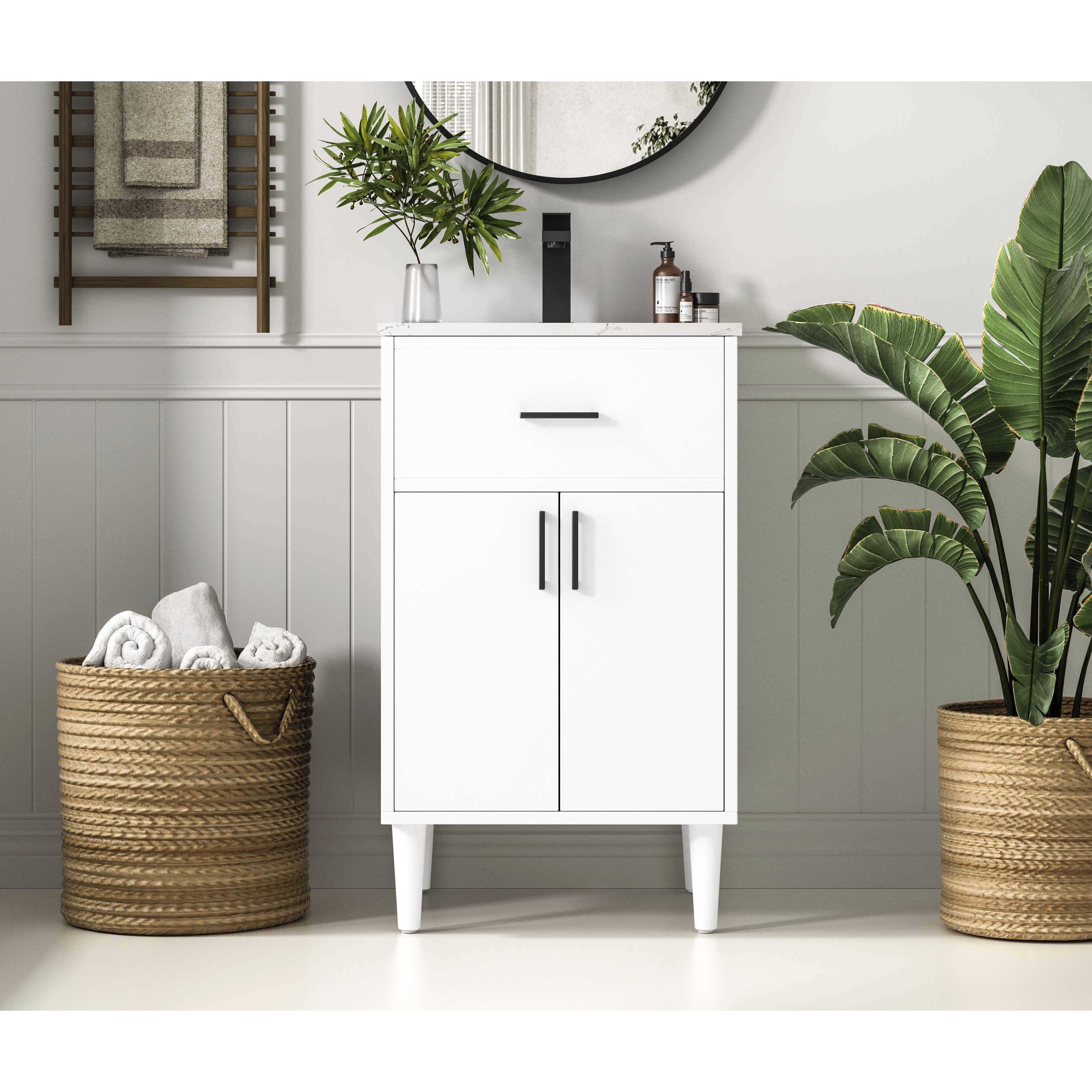 Chandler 20 X 34 inch White Bathroom Vanity Cabinet