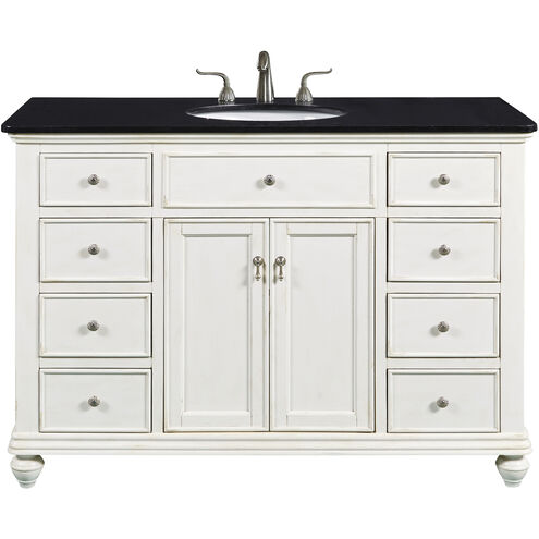 Otto 48 X 35 inch Antique White with Black Granite Vanity Set