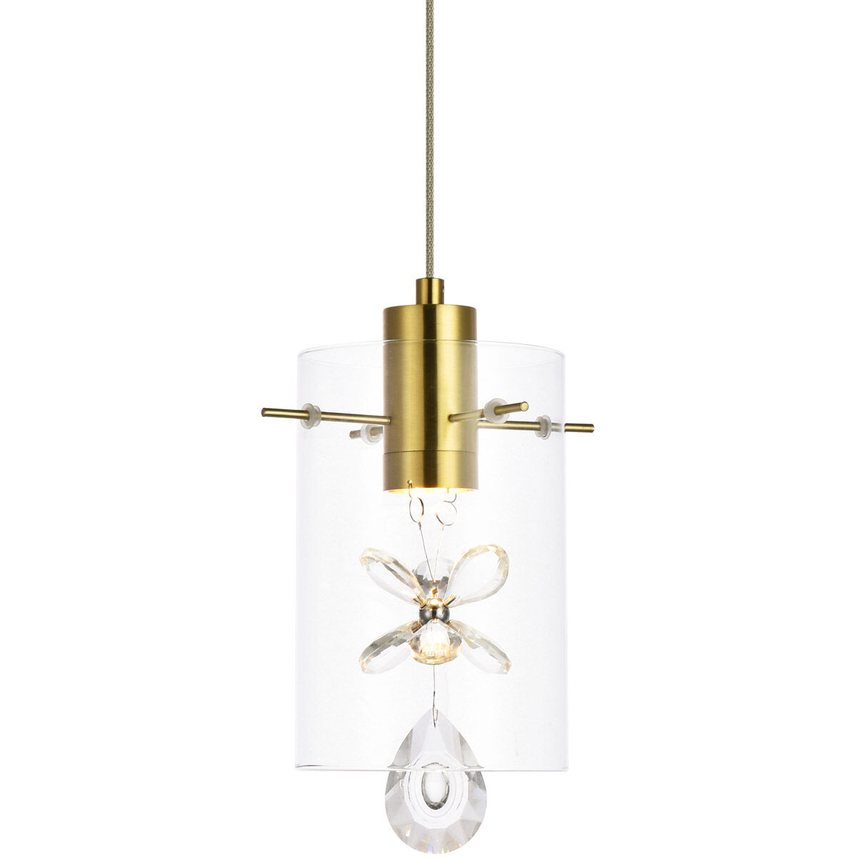 Hana 1 Light 7 inch Gold Pendant Ceiling Light