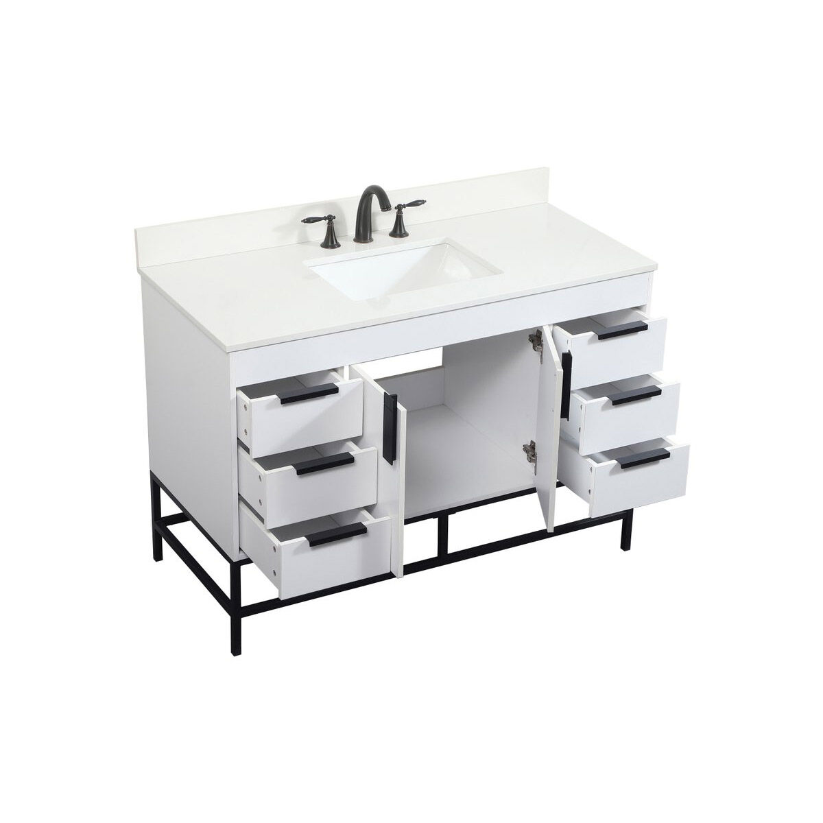 Eugene 48 X 22 X 34 inch White Vanity Sink Set