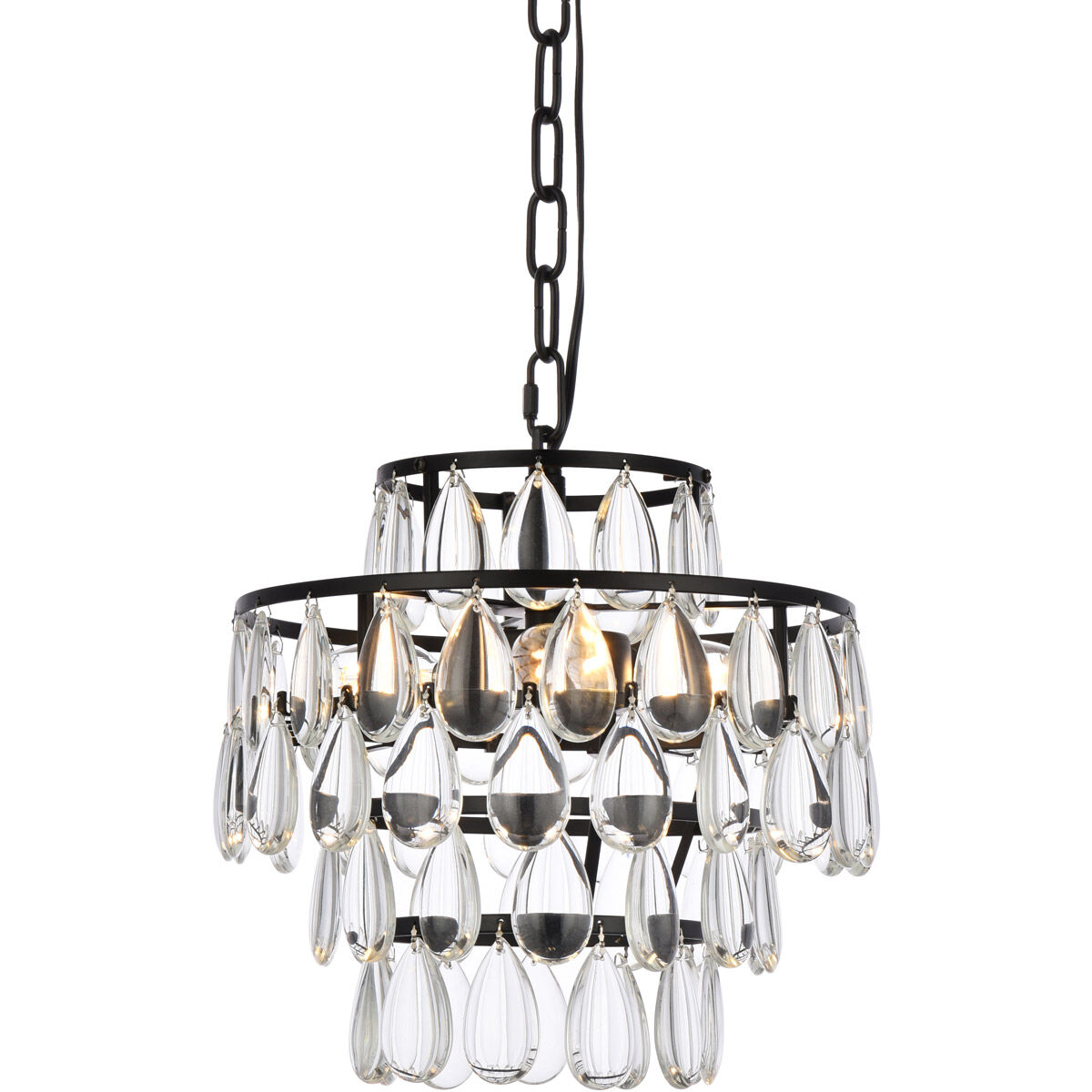 Mila 3 Light 12 inch Black Pendant Ceiling Light