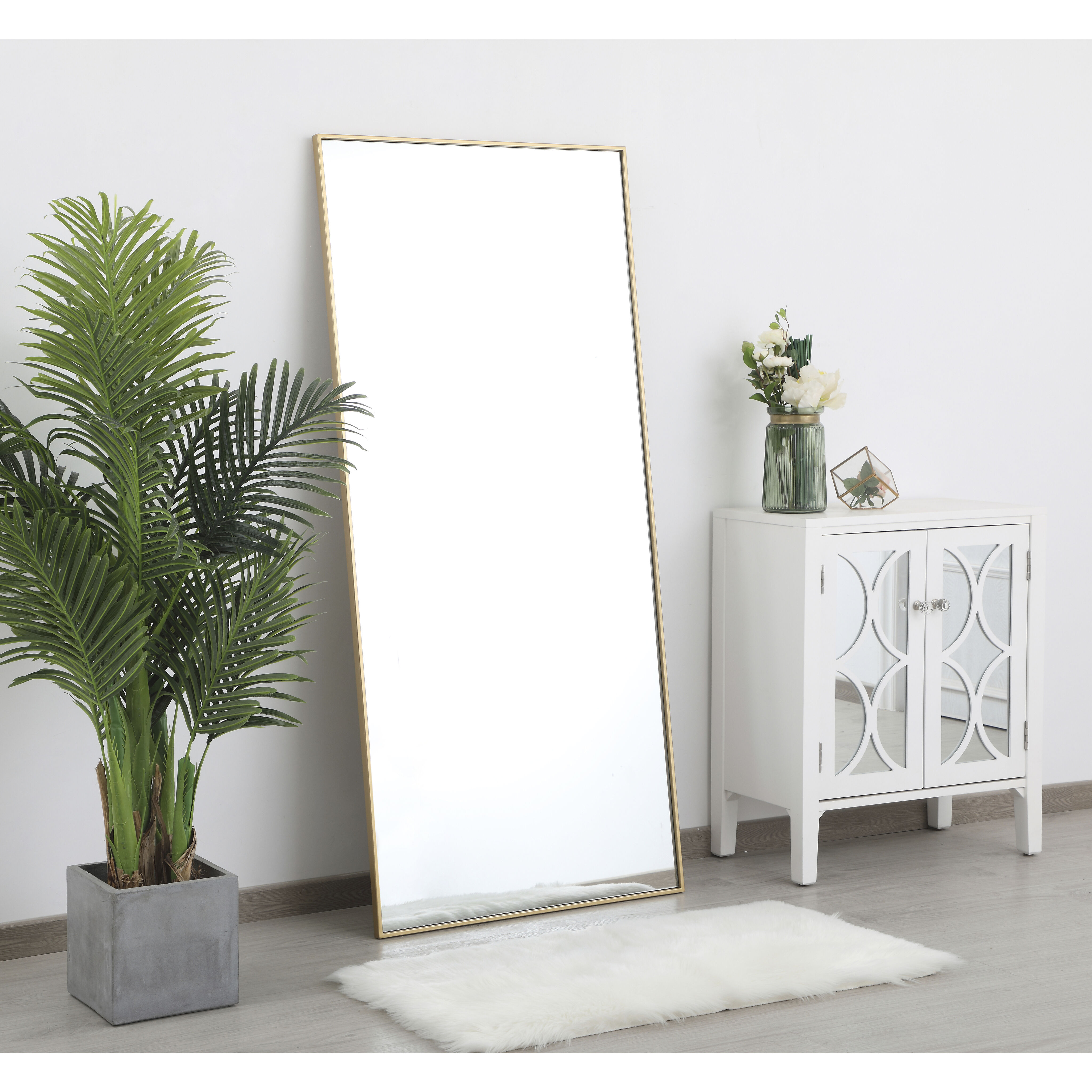 Monet 60 X 30 inch Brass Wall Mirror