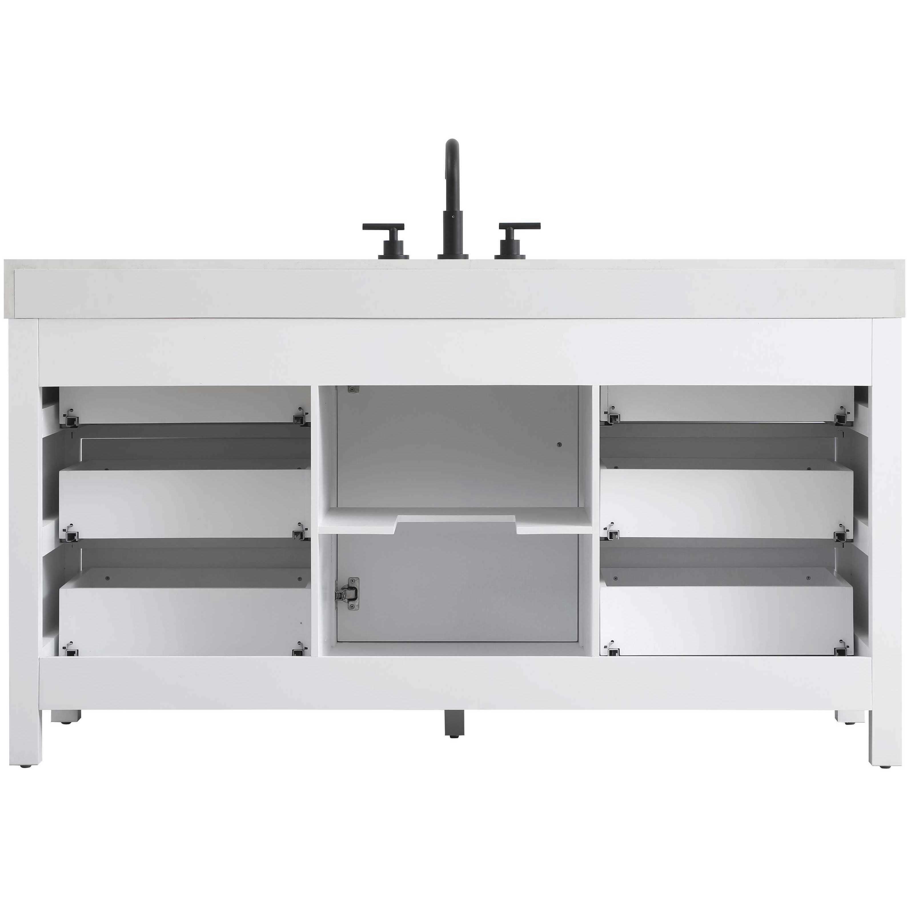 Nathan 60 X 34 inch White Bathroom Vanity Cabinet