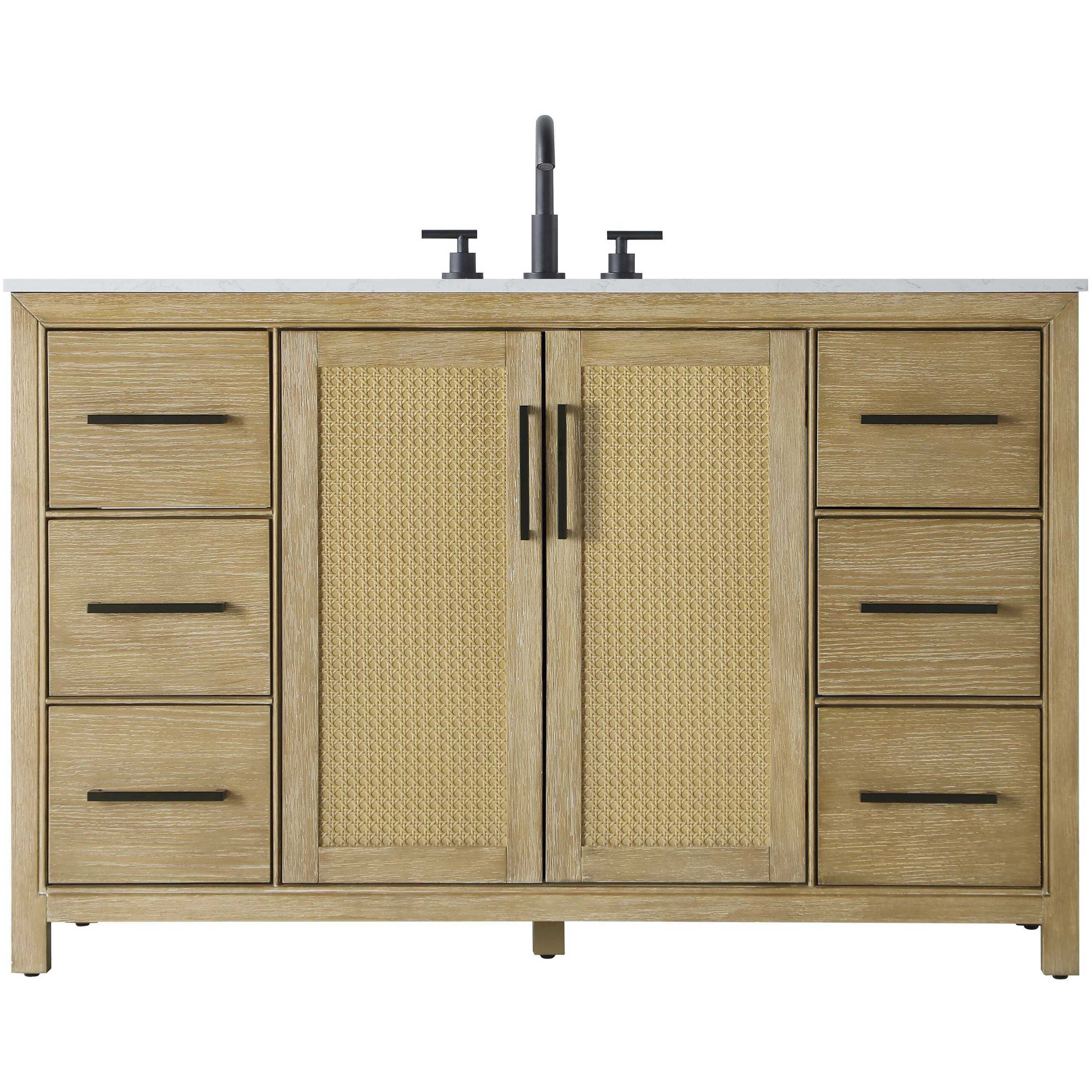 Alina 54 X 34 inch Linen Oak Bathroom Vanity Cabinet
