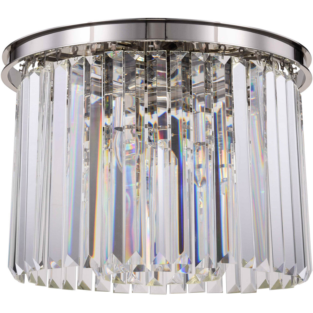 Sydney 6 Light 20 inch Polished nickel Flush Mount Ceiling Light in Clear, Urban Classic