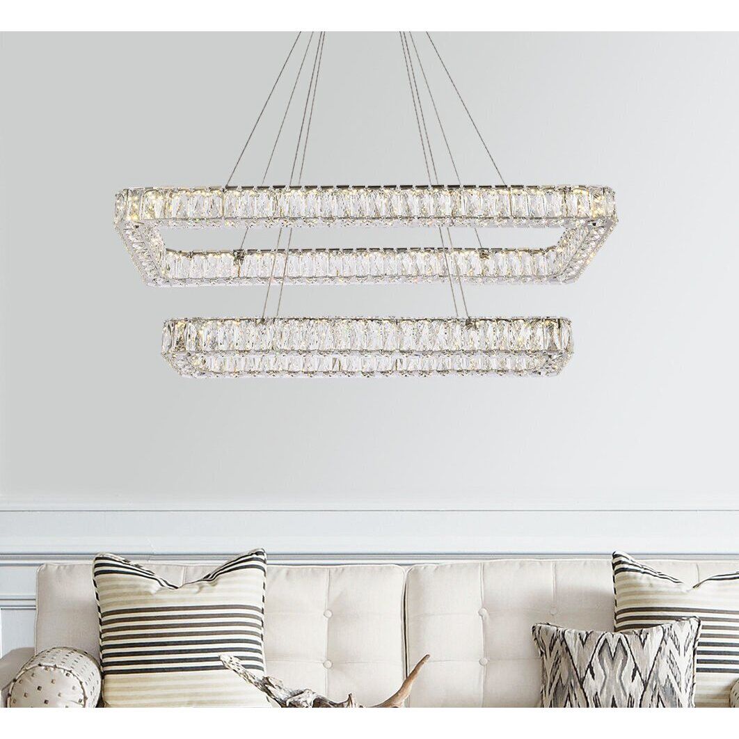 Monroe 2 Light 42 inch Chrome Pendant Ceiling Light