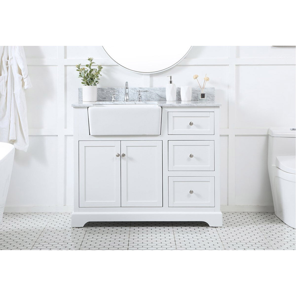 Franklin 42 X 22 X 35 inch White Bathroom Vanity Cabinet