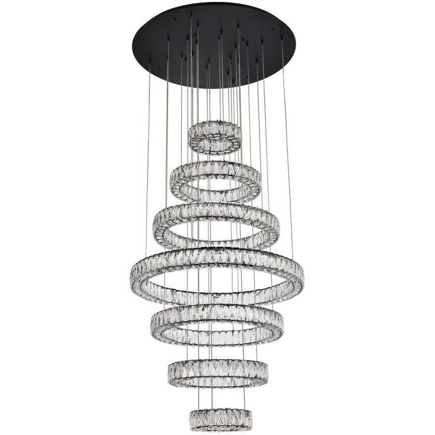 Monroe 7 Light 34 inch Black Chandelier Ceiling Light