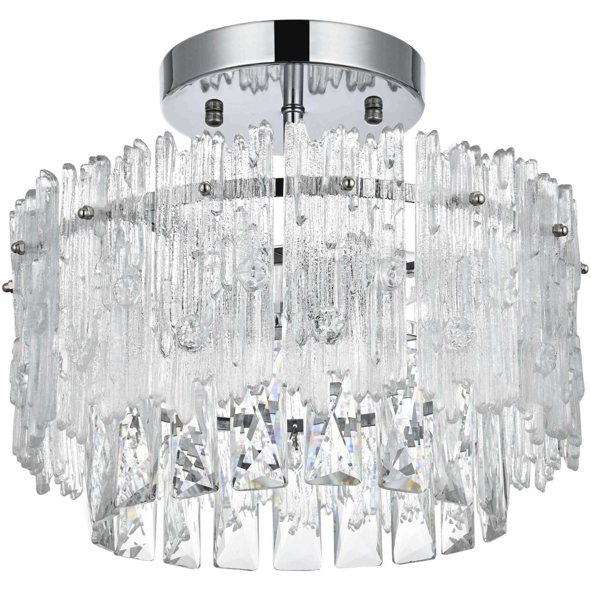 Emilia 3 Light 12 inch Chrome Flush Mount Ceiling Light
