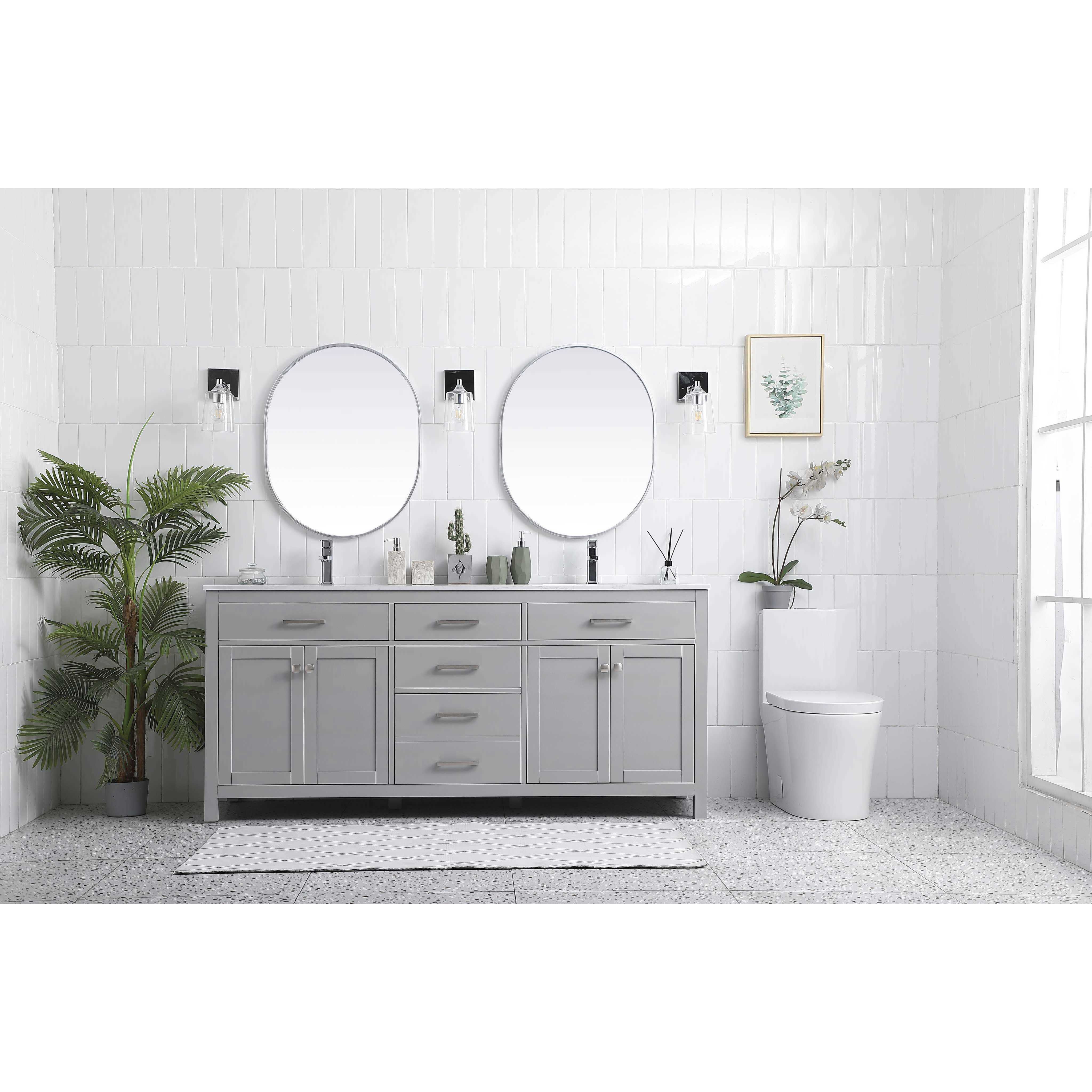 Lewis 72 X 22 X 34 inch Grey Vanity Sink Set