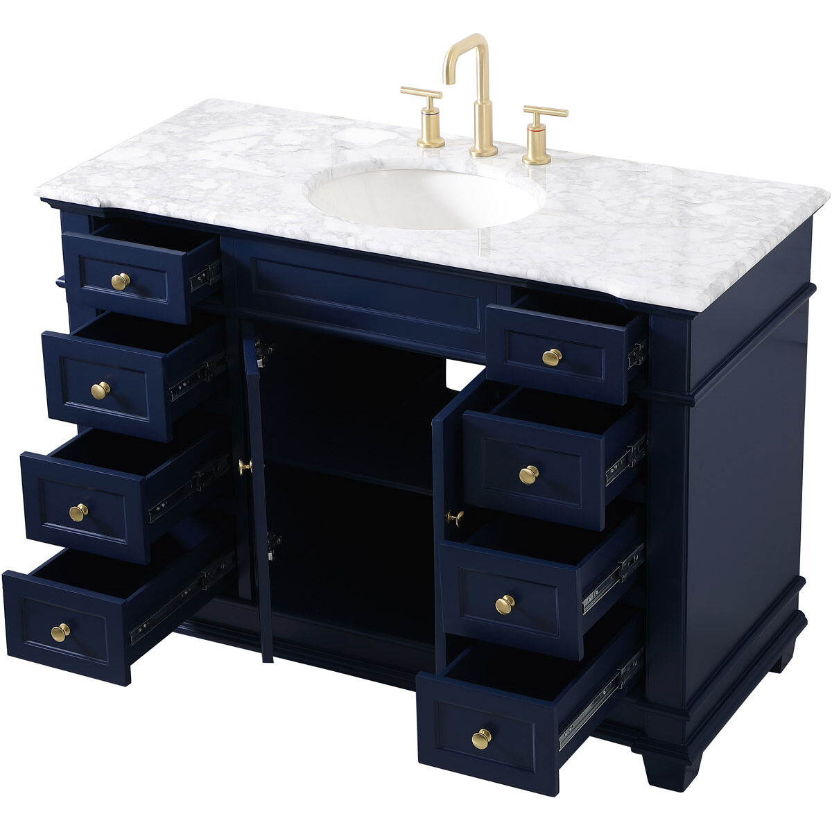 Wesley 48 X 22 X 35 inch Blue Vanity Sink Set