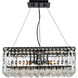 Maxime 4 Light 20 inch Black and Clear Linear Chandelier Ceiling Light