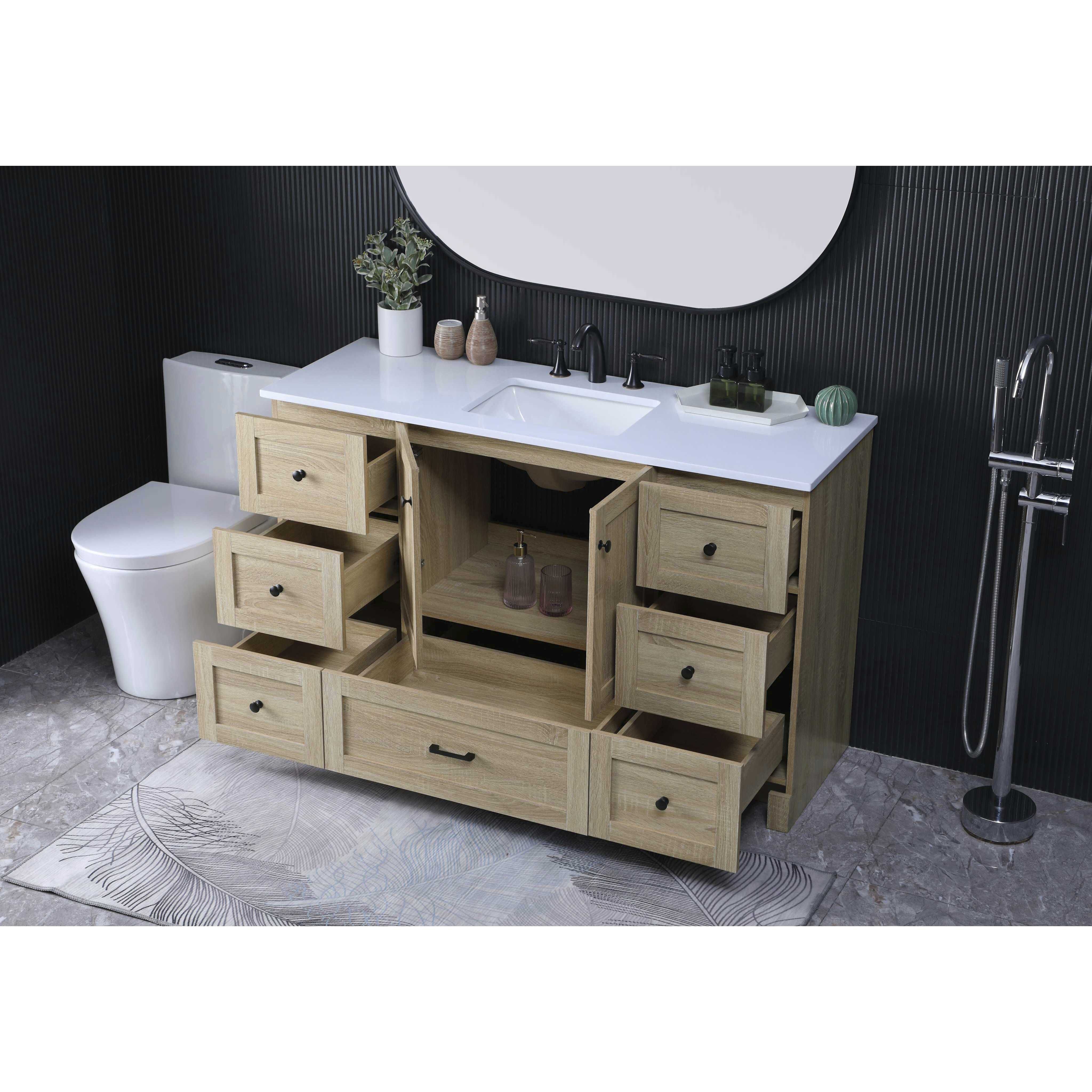 Soma 54 X 34 inch Mango Wood Bathroom Vanity Cabinet