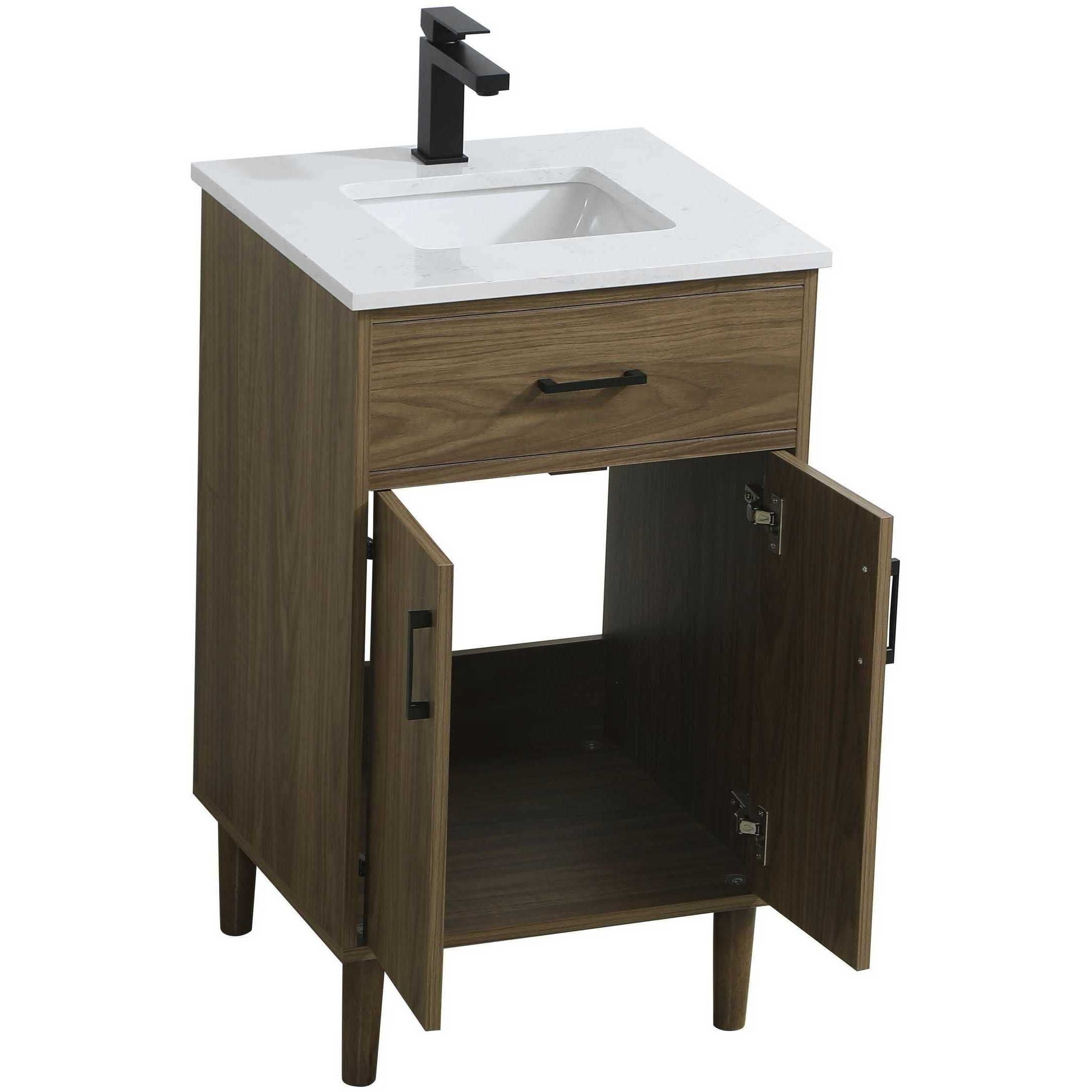 Chandler 20 X 34 inch Walnut Brown Bathroom Vanity Cabinet