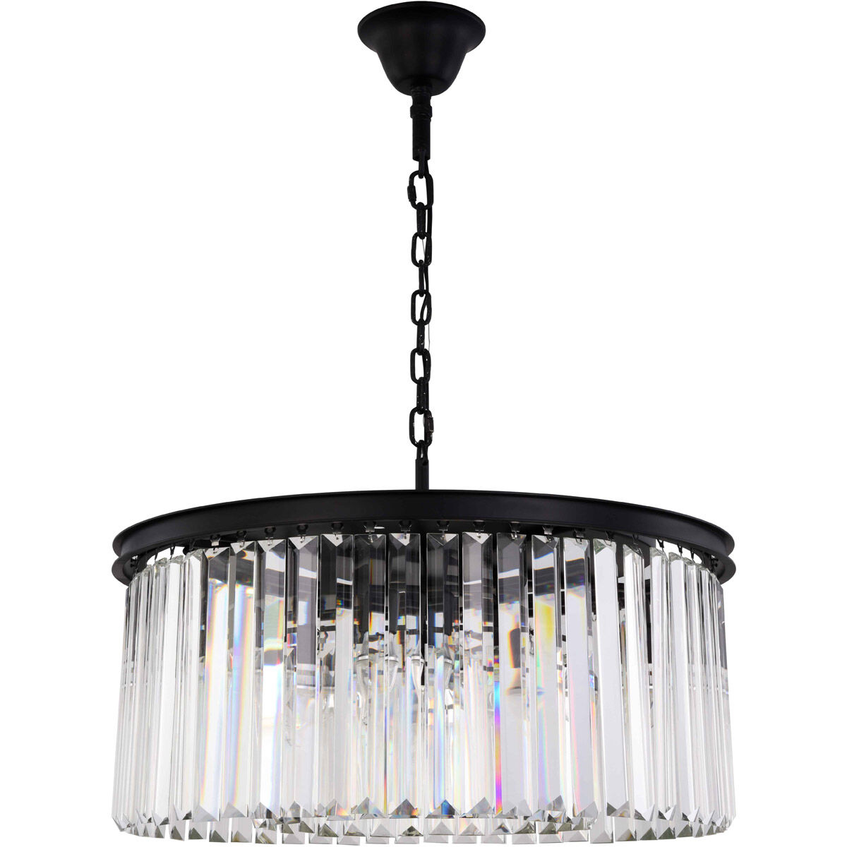 Sydney 8 Light 32 inch Matte Black Chandelier Ceiling Light, Urban Classic