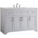 Moore 48 X 22 X 34 inch Grey and Brushed Nickel with Calacatta Quartz Vanity Sink Set
