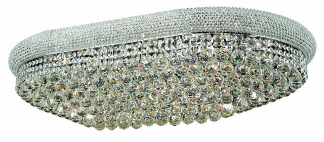 Primo 24 Light 24 inch Silver and Clear Mirror Flush Mount Ceiling Light in Royal Cut